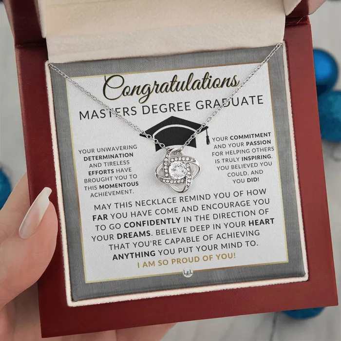 Necklaces Graduate Graduation Gift Idea For Her For Masters Degree Graduate Masters Graduation Gift For Her Pendant Necklace Heartfelt Message ShineOn Fulfillment