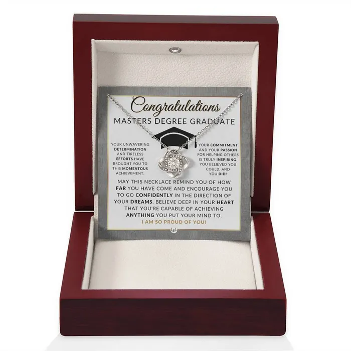 Necklaces Graduate Graduation Gift Idea For Her For Masters Degree Graduate Masters Graduation Gift For Her Pendant Necklace Heartfelt Message ShineOn Fulfillment