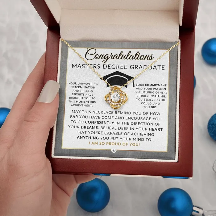 Necklaces Graduate Graduation Gift Idea For Her For Masters Degree Graduate Masters Graduation Gift For Her Pendant Necklace Heartfelt Message ShineOn Fulfillment