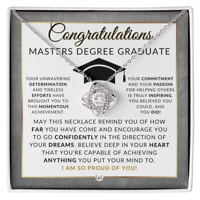 Necklaces Graduate Graduation Gift Idea For Her For Masters Degree Graduate Masters Graduation Gift For Her Pendant Necklace Heartfelt Message ShineOn Fulfillment