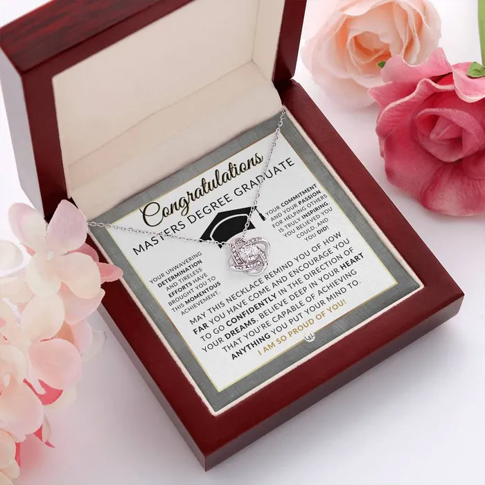 Necklaces Graduate Graduation Gift Idea For Her For Masters Degree Graduate Masters Graduation Gift For Her Pendant Necklace Heartfelt Message ShineOn Fulfillment
