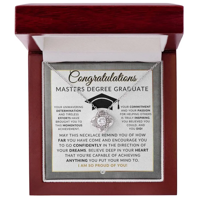 Necklaces Graduate Graduation Gift Idea For Her For Masters Degree Graduate Masters Graduation Gift For Her Pendant Necklace Heartfelt Message ShineOn Fulfillment