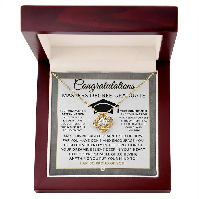 Necklaces Graduate Graduation Gift Idea For Her For Masters Degree Graduate Masters Graduation Gift For Her Pendant Necklace Heartfelt Message ShineOn Fulfillment