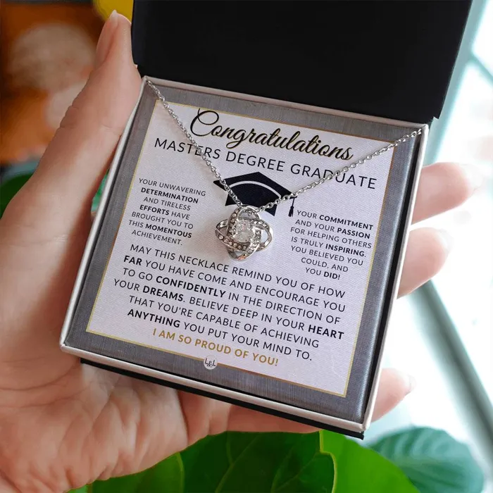 Necklaces Graduate Graduation Gift Idea For Her For Masters Degree Graduate Masters Graduation Gift For Her Pendant Necklace Heartfelt Message ShineOn Fulfillment