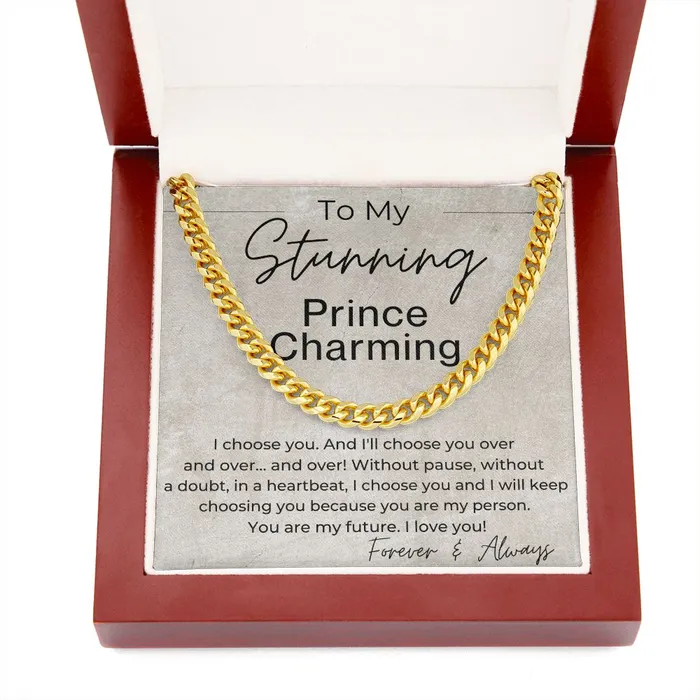 Necklaces I choose YOU without Pause Gift for Him Linked Chain Necklace ShineOn Fulfillment