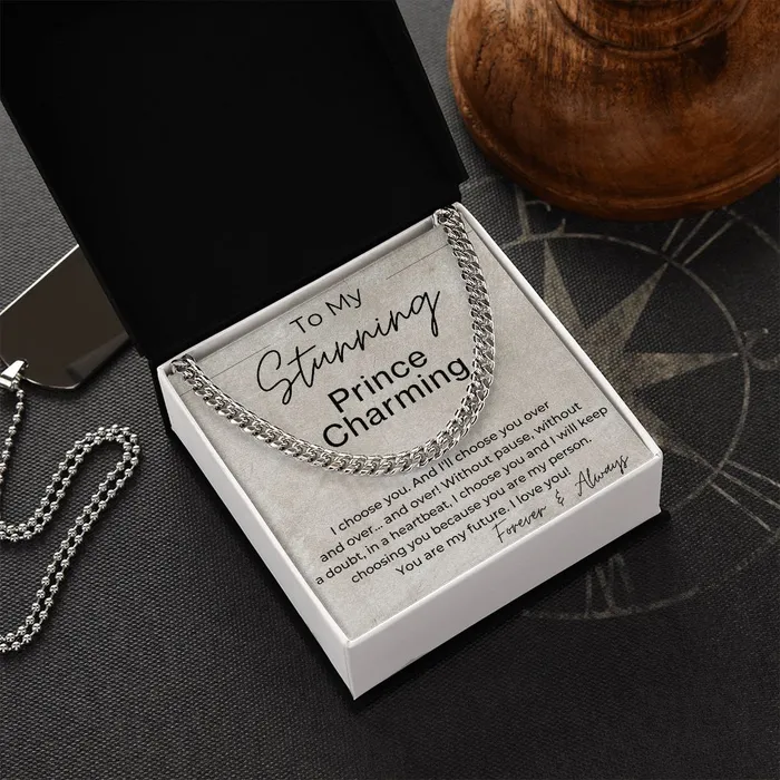 Necklaces I choose YOU without Pause Gift for Him Linked Chain Necklace ShineOn Fulfillment