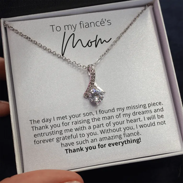 Necklaces I Found My Missing Piece To My Fiancs Mom Alluring Beauty Pedant Necklace For Your Future Mother In Law Gift for Grooms Mom ShineOn Fulfillment