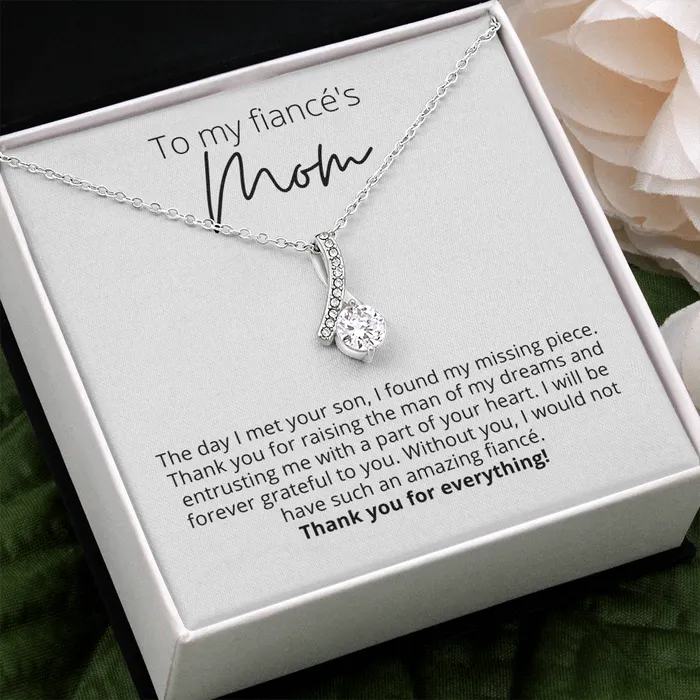 Necklaces I Found My Missing Piece To My Fiancs Mom Alluring Beauty Pedant Necklace For Your Future Mother In Law Gift for Grooms Mom ShineOn Fulfillment