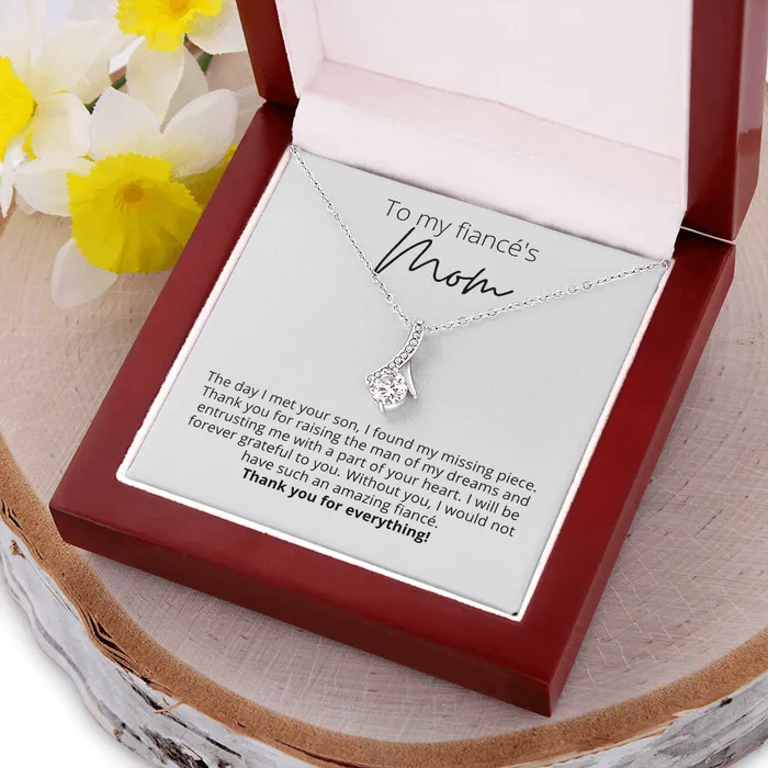 Necklaces I Found My Missing Piece To My Fiancs Mom Alluring Beauty Pedant Necklace For Your Future Mother In Law Gift for Grooms Mom ShineOn Fulfillment