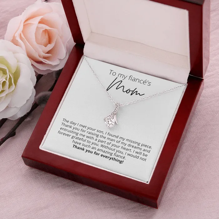 Necklaces I Found My Missing Piece To My Fiancs Mom Alluring Beauty Pedant Necklace For Your Future Mother In Law Gift for Grooms Mom ShineOn Fulfillment