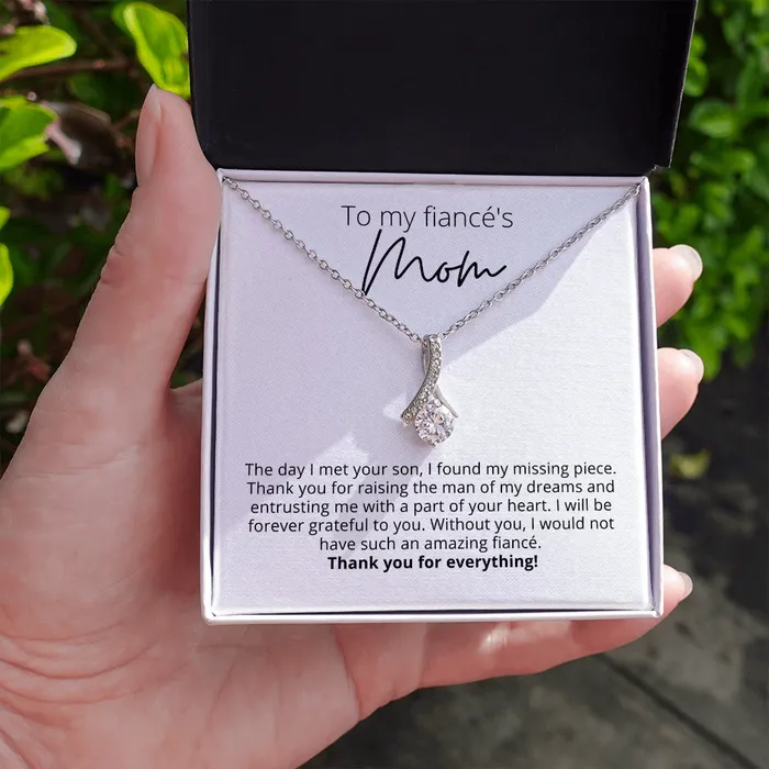 Necklaces I Found My Missing Piece To My Fiancs Mom Alluring Beauty Pedant Necklace For Your Future Mother In Law Gift for Grooms Mom ShineOn Fulfillment