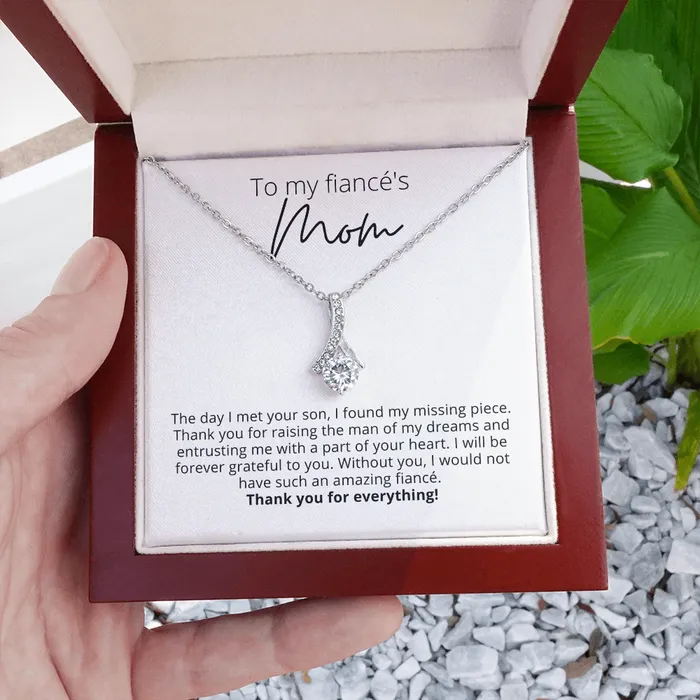 Necklaces I Found My Missing Piece To My Fiancs Mom Alluring Beauty Pedant Necklace For Your Future Mother In Law Gift for Grooms Mom ShineOn Fulfillment