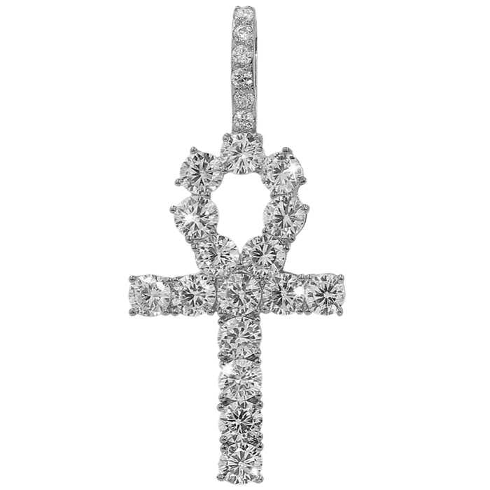 Necklaces Iced Ankh Pendant 925 Silver The Icetruck