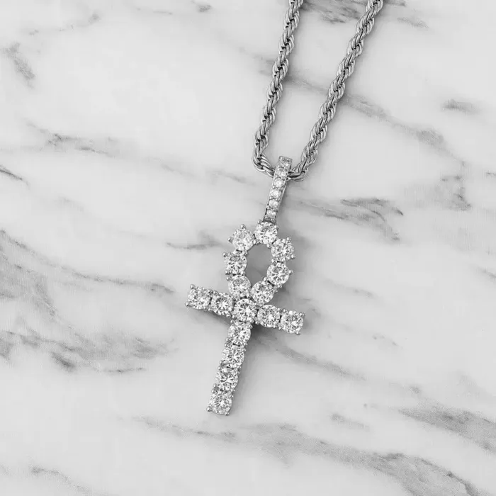Necklaces Iced Ankh Pendant 925 Silver The Icetruck Necklaces Iced Ankh Pendant 925 Silver The Icetruck