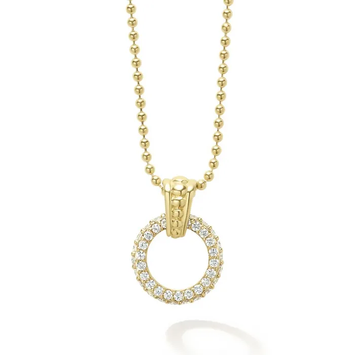 Necklaces LAGOS Meridian 18K Gold Diamond Circle Pendant Necklace