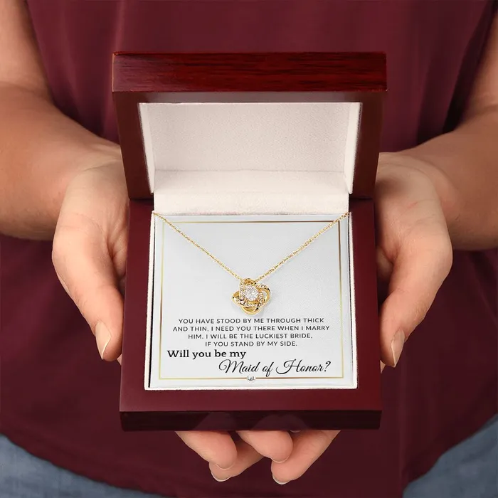 Necklaces Maid of Honor Proposal Wedding Party Necklace Gift From Bride I Need You There When I Marry Him Elegant White and Gold Wedding Theme ShineOn Fulfillment