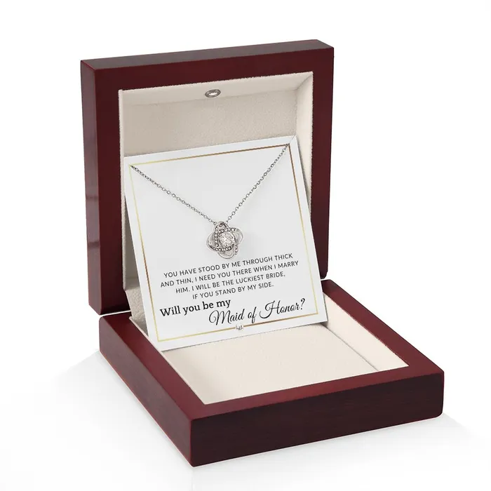 Necklaces Maid of Honor Proposal Wedding Party Necklace Gift From Bride I Need You There When I Marry Him Elegant White and Gold Wedding Theme ShineOn Fulfillment