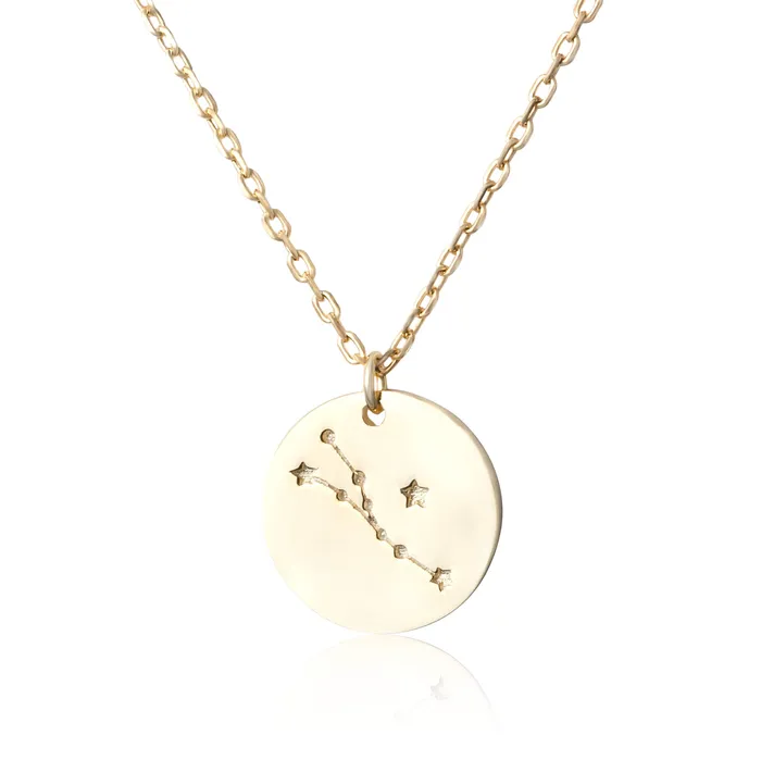 Necklaces N7016 Zodiac Constellation Disc Charm and Necklace Set Teeda