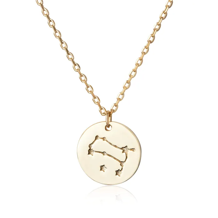 Necklaces N7016 Zodiac Constellation Disc Charm and Necklace Set Teeda