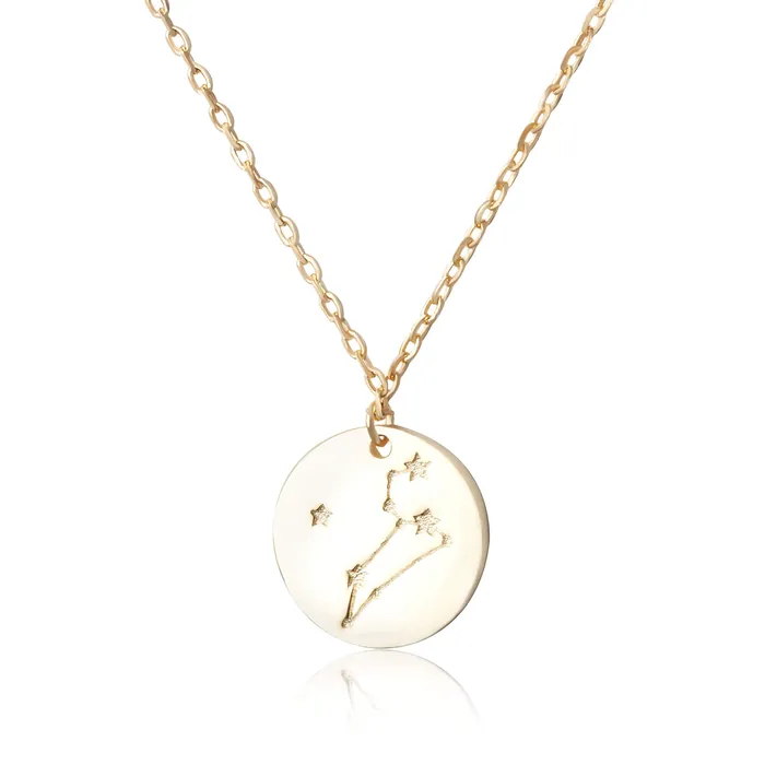 Necklaces N7016 Zodiac Constellation Disc Charm and Necklace Set Teeda