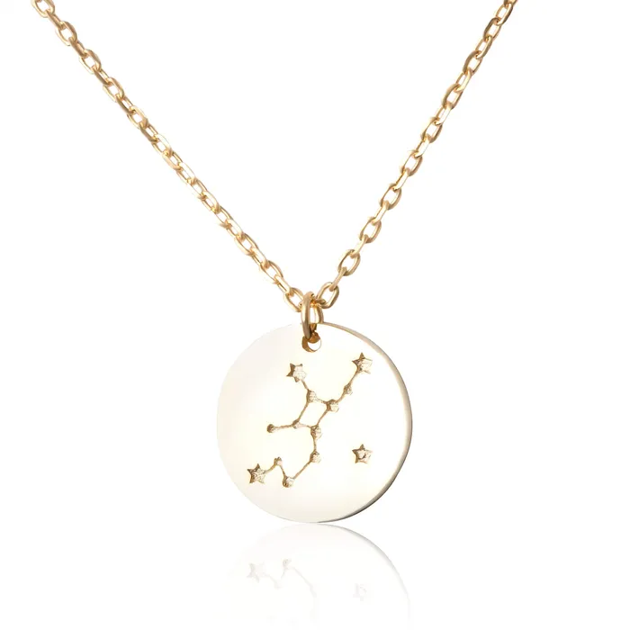 Necklaces N7016 Zodiac Constellation Disc Charm and Necklace Set Teeda