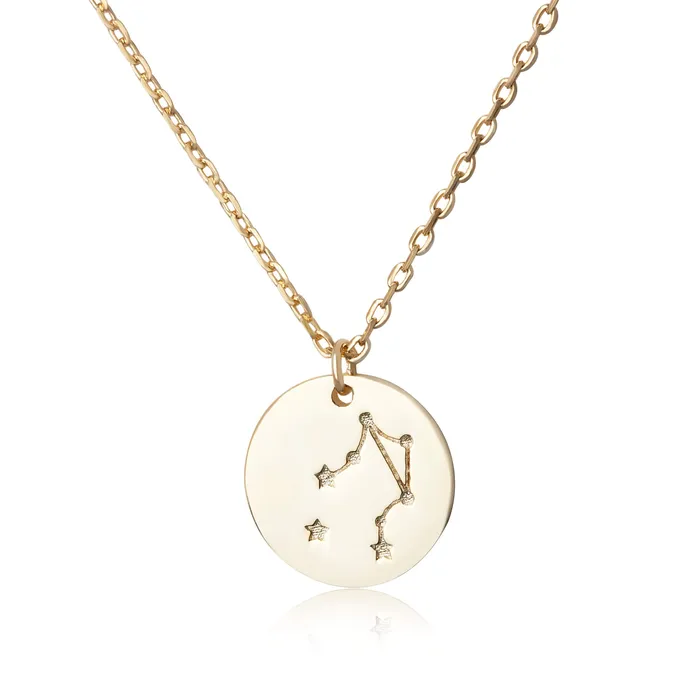 Necklaces N7016 Zodiac Constellation Disc Charm and Necklace Set Teeda