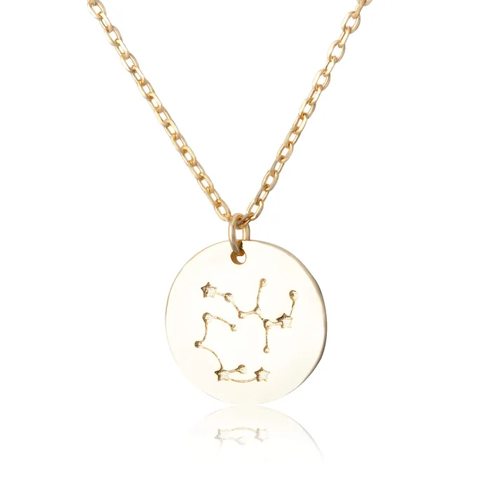 Necklaces N7016 Zodiac Constellation Disc Charm and Necklace Set Teeda