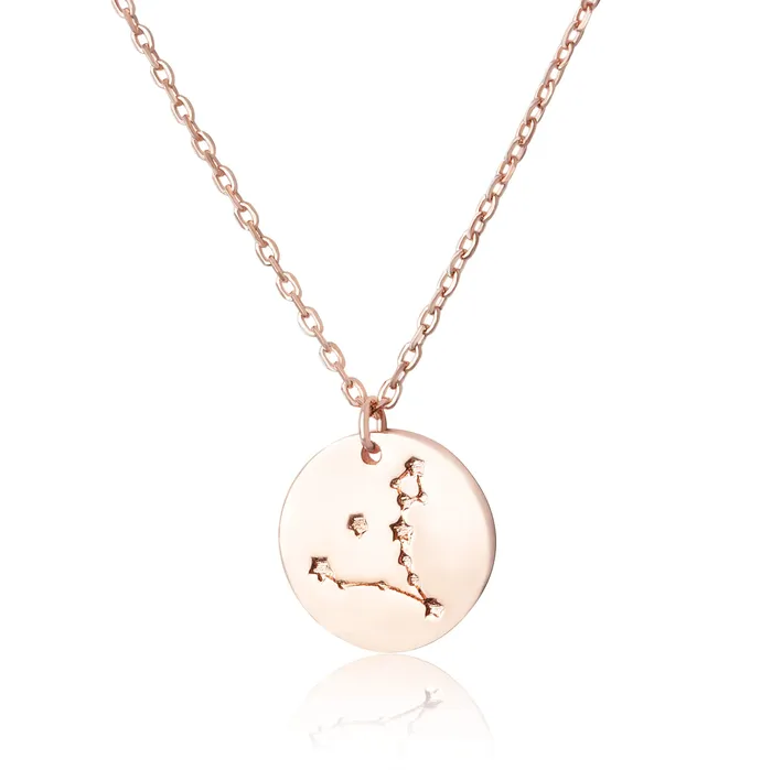 Necklaces N7016 Zodiac Constellation Disc Charm and Necklace Set Teeda