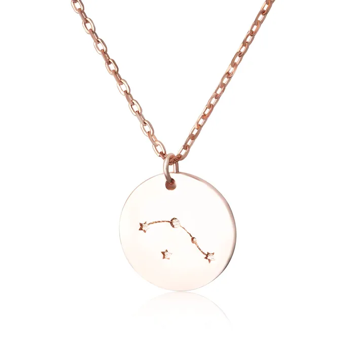 Necklaces N7016 Zodiac Constellation Disc Charm and Necklace Set Teeda