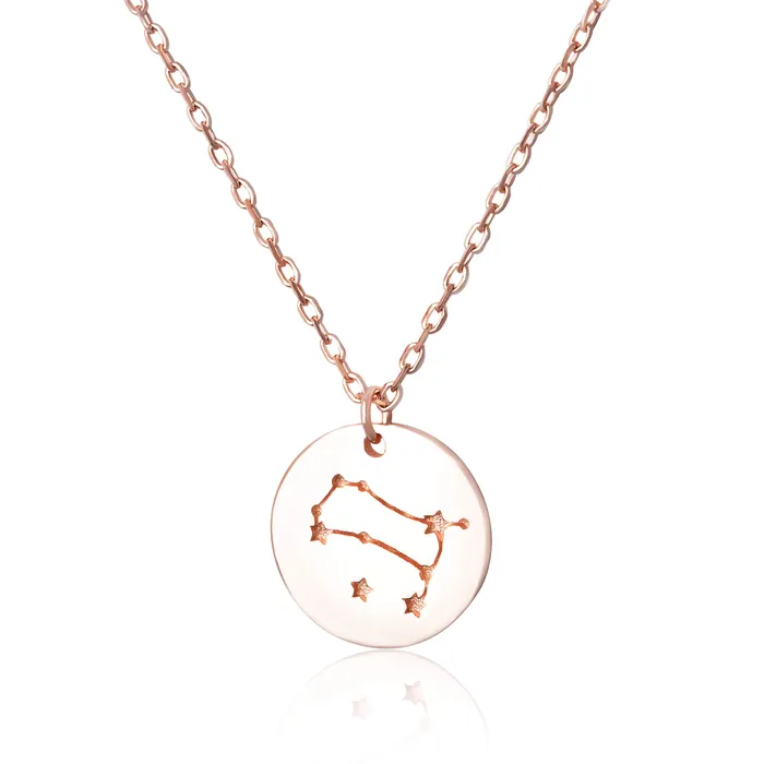 Necklaces N7016 Zodiac Constellation Disc Charm and Necklace Set Teeda