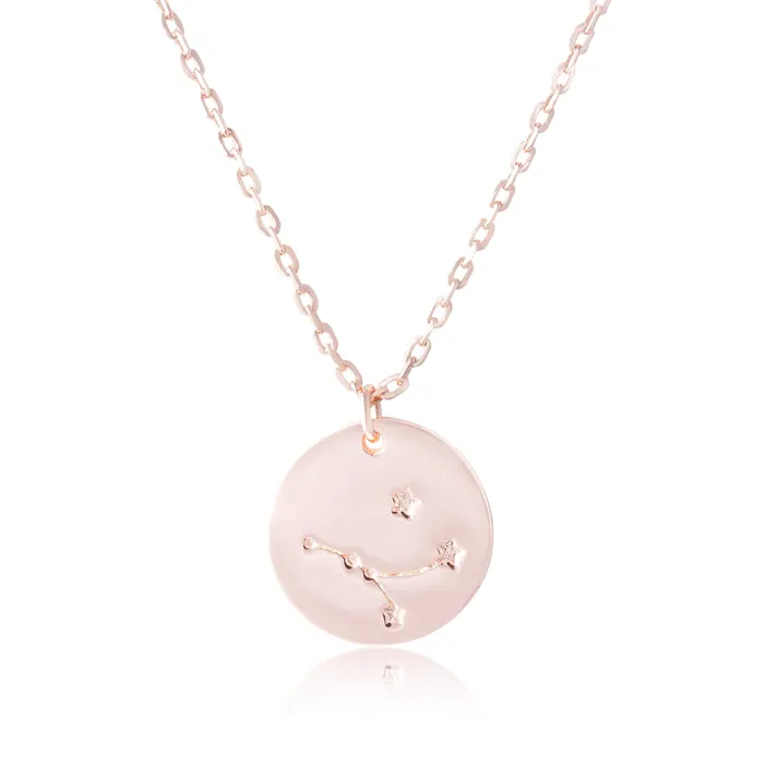 Necklaces N7016 Zodiac Constellation Disc Charm and Necklace Set Teeda