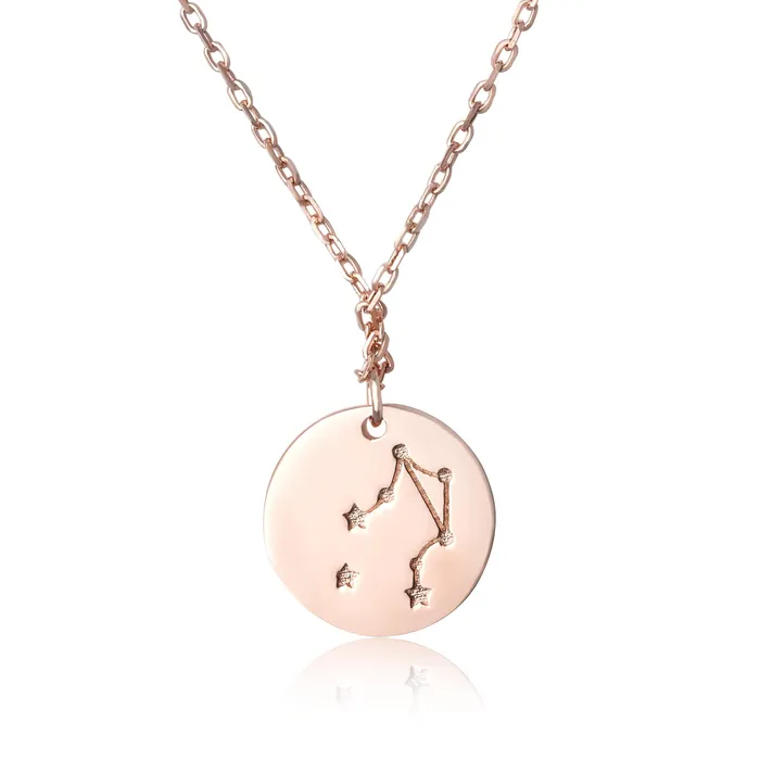 Necklaces N7016 Zodiac Constellation Disc Charm and Necklace Set Teeda