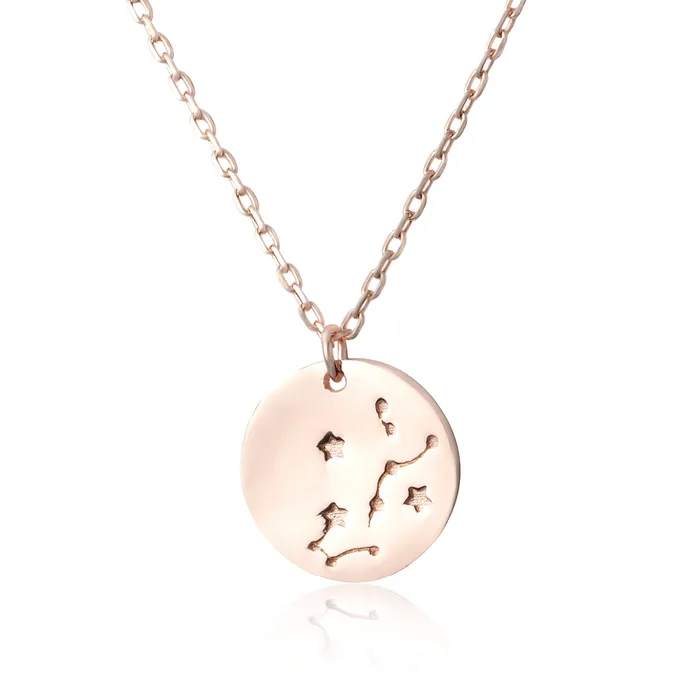 Necklaces N7016 Zodiac Constellation Disc Charm and Necklace Set Teeda
