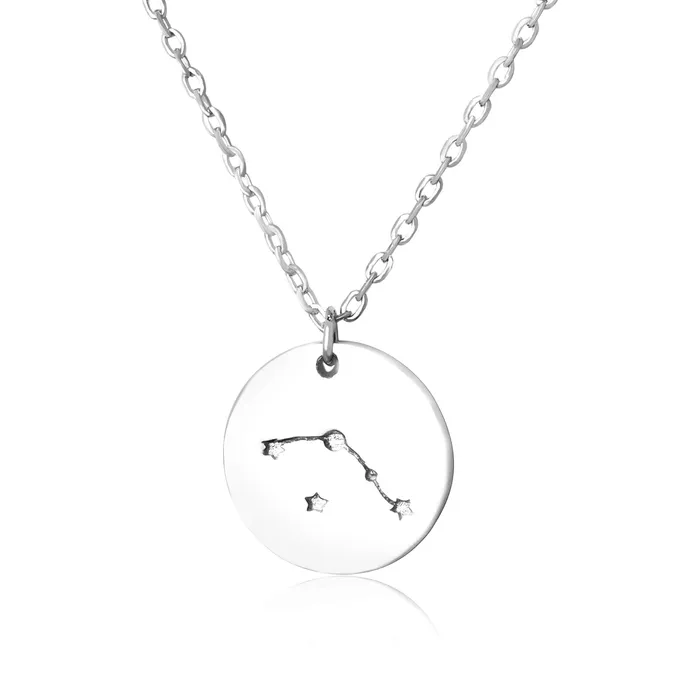 Necklaces N7016 Zodiac Constellation Disc Charm and Necklace Set Teeda