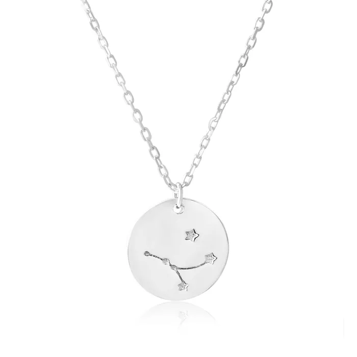 Necklaces N7016 Zodiac Constellation Disc Charm and Necklace Set Teeda