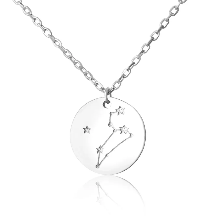 Necklaces N7016 Zodiac Constellation Disc Charm and Necklace Set Teeda