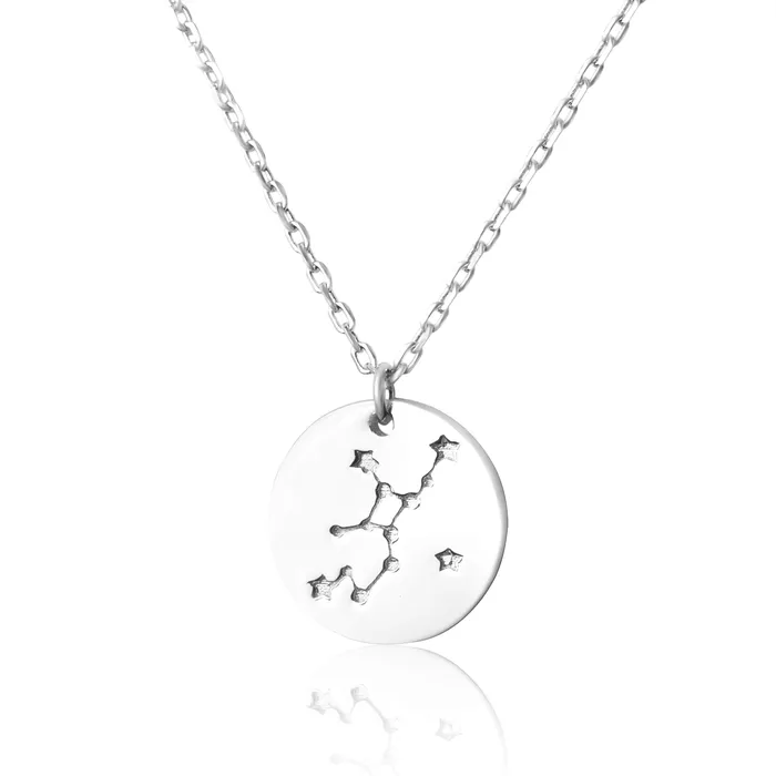Necklaces N7016 Zodiac Constellation Disc Charm and Necklace Set Teeda