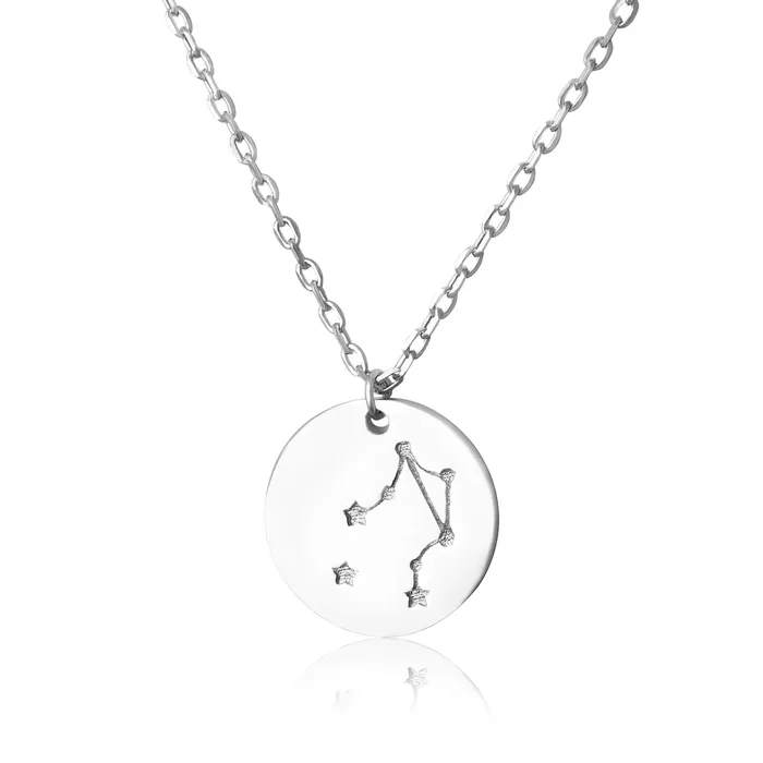 Necklaces N7016 Zodiac Constellation Disc Charm and Necklace Set Teeda