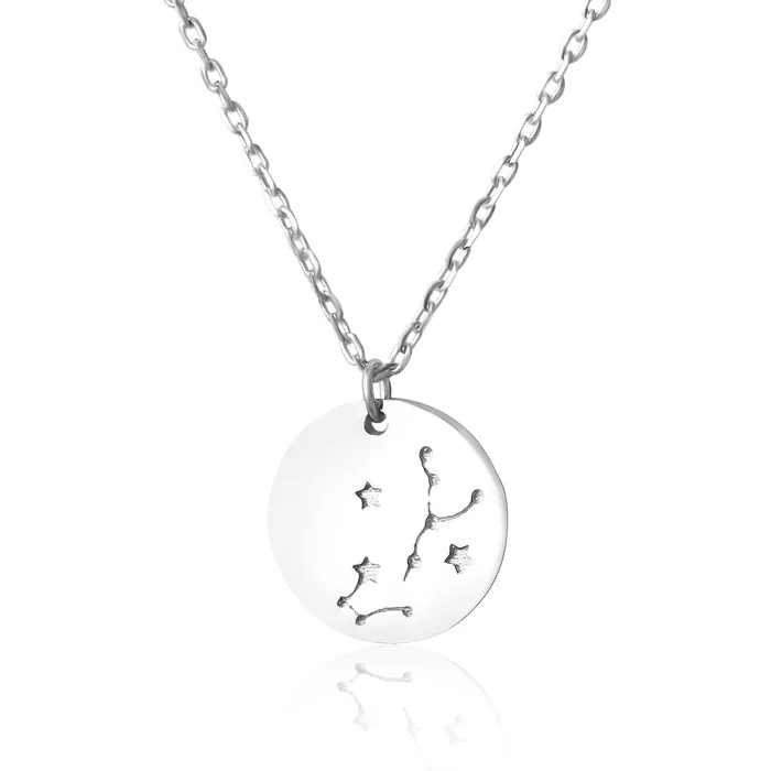 Necklaces N7016 Zodiac Constellation Disc Charm and Necklace Set Teeda