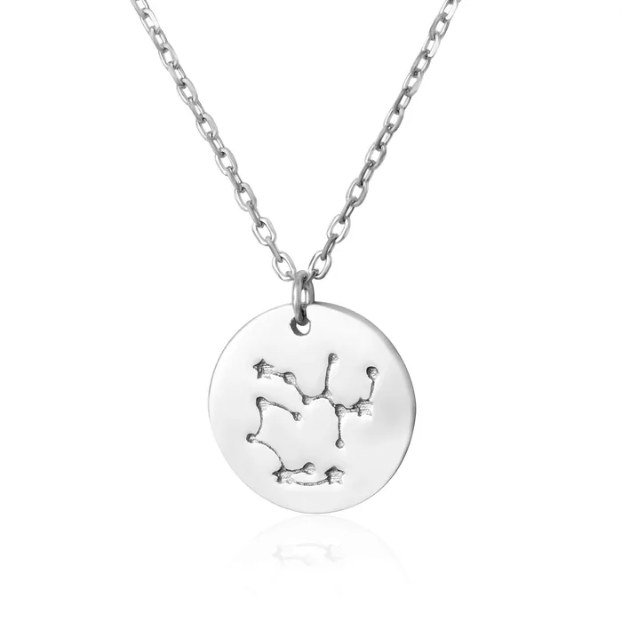 Necklaces N7016 Zodiac Constellation Disc Charm and Necklace Set Teeda