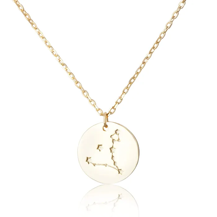 Necklaces N7016 Zodiac Constellation Disc Charm and Necklace Set Teeda