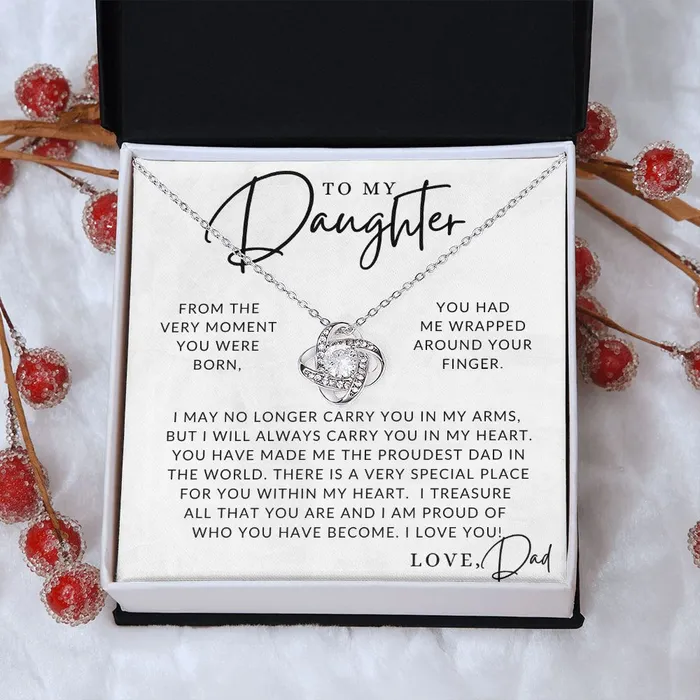 Necklaces Proudest Dad To My Daughter From Dad Father to Daughter Gift Christmas Gifts Birthday Present Graduation Necklace Valentines Day ShineOn Fulfillment