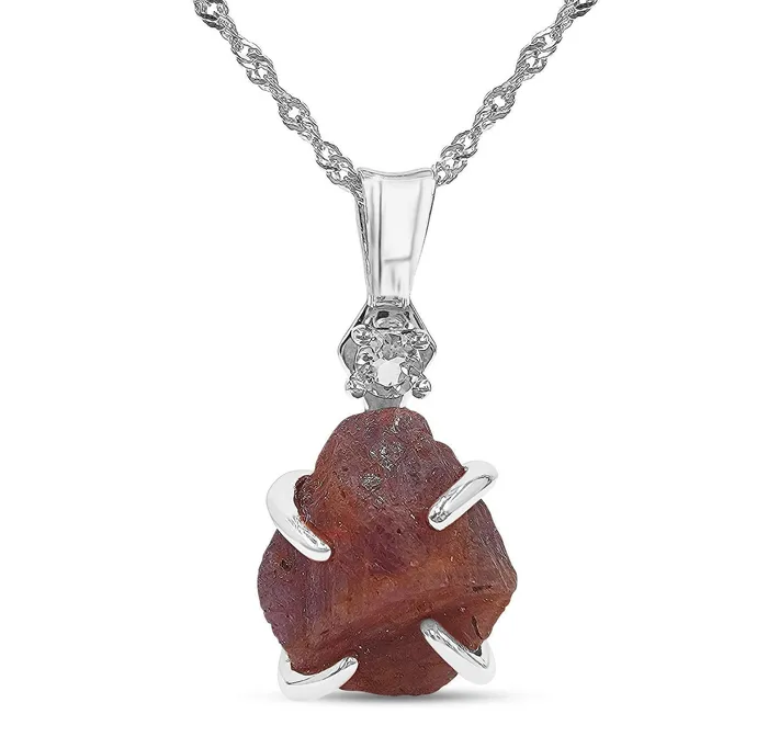 Necklaces Raw Pink Sapphire Necklace Uniquelan Jewelry Necklaces Raw Pink Sapphire Necklace Uniquelan Jewelry