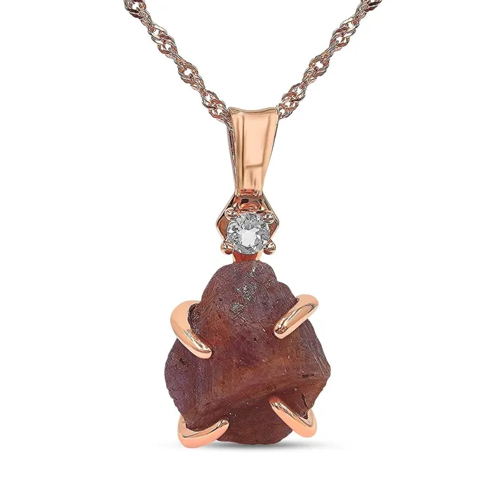 Necklaces Raw Pink Sapphire Necklace Uniquelan Jewelry Necklaces Raw Pink Sapphire Necklace Uniquelan Jewelry