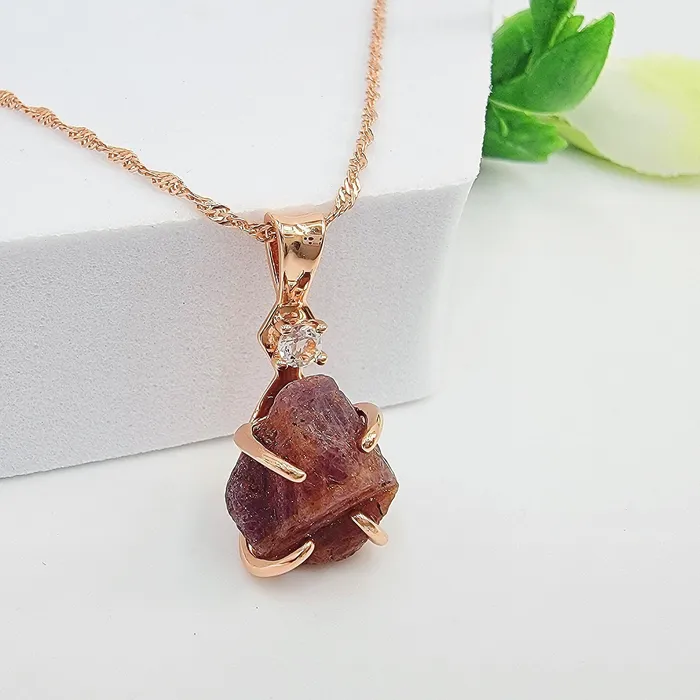 Necklaces Raw Pink Sapphire Necklace Uniquelan Jewelry Necklaces Raw Pink Sapphire Necklace Uniquelan Jewelry