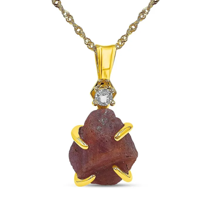 Necklaces Raw Pink Sapphire Necklace Uniquelan Jewelry Necklaces Raw Pink Sapphire Necklace Uniquelan Jewelry