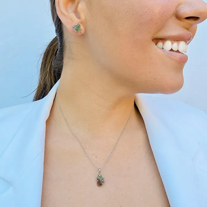 Necklaces Raw Watermelon Tourmaline Necklace Uniquelan Jewelry