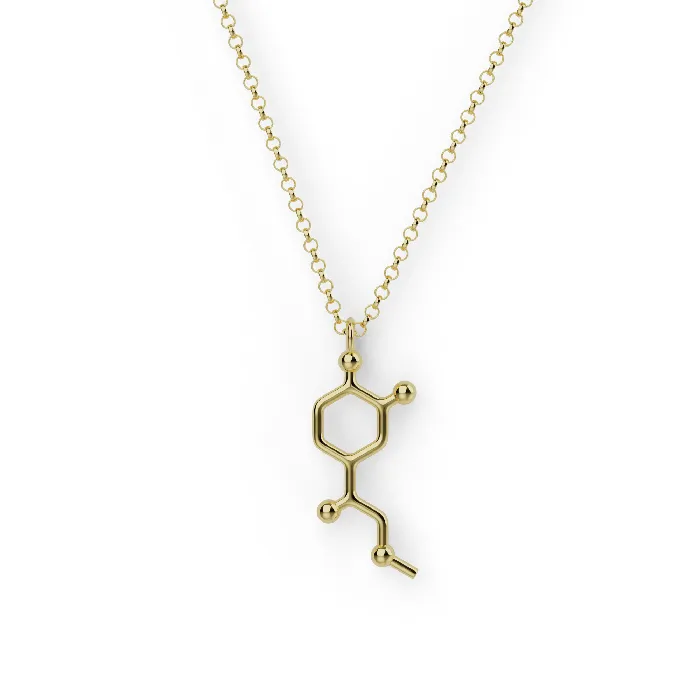 Necklaces sciencejewelry1824 adrenaline necklace gold vermeil