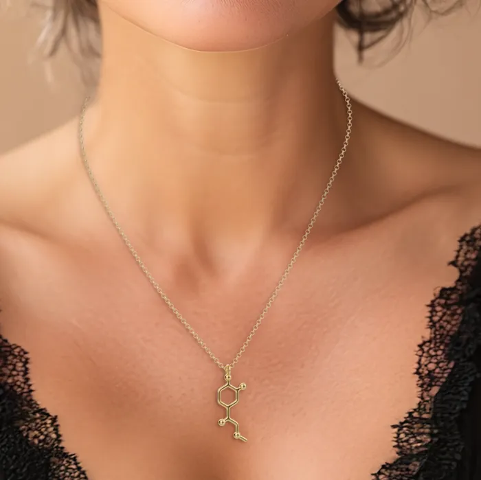 Necklaces sciencejewelry1824 adrenaline necklace gold vermeil