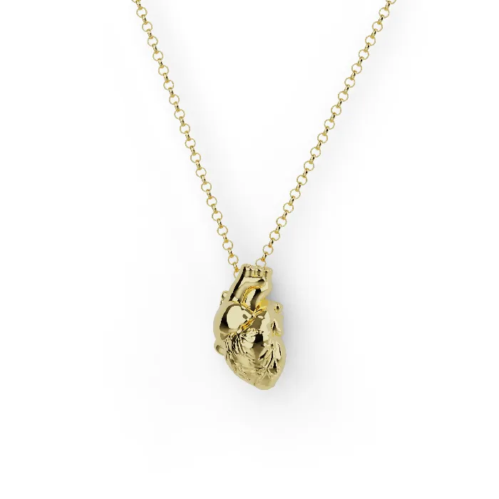 Necklaces sciencejewelry1824 heart necklace gold vermeil